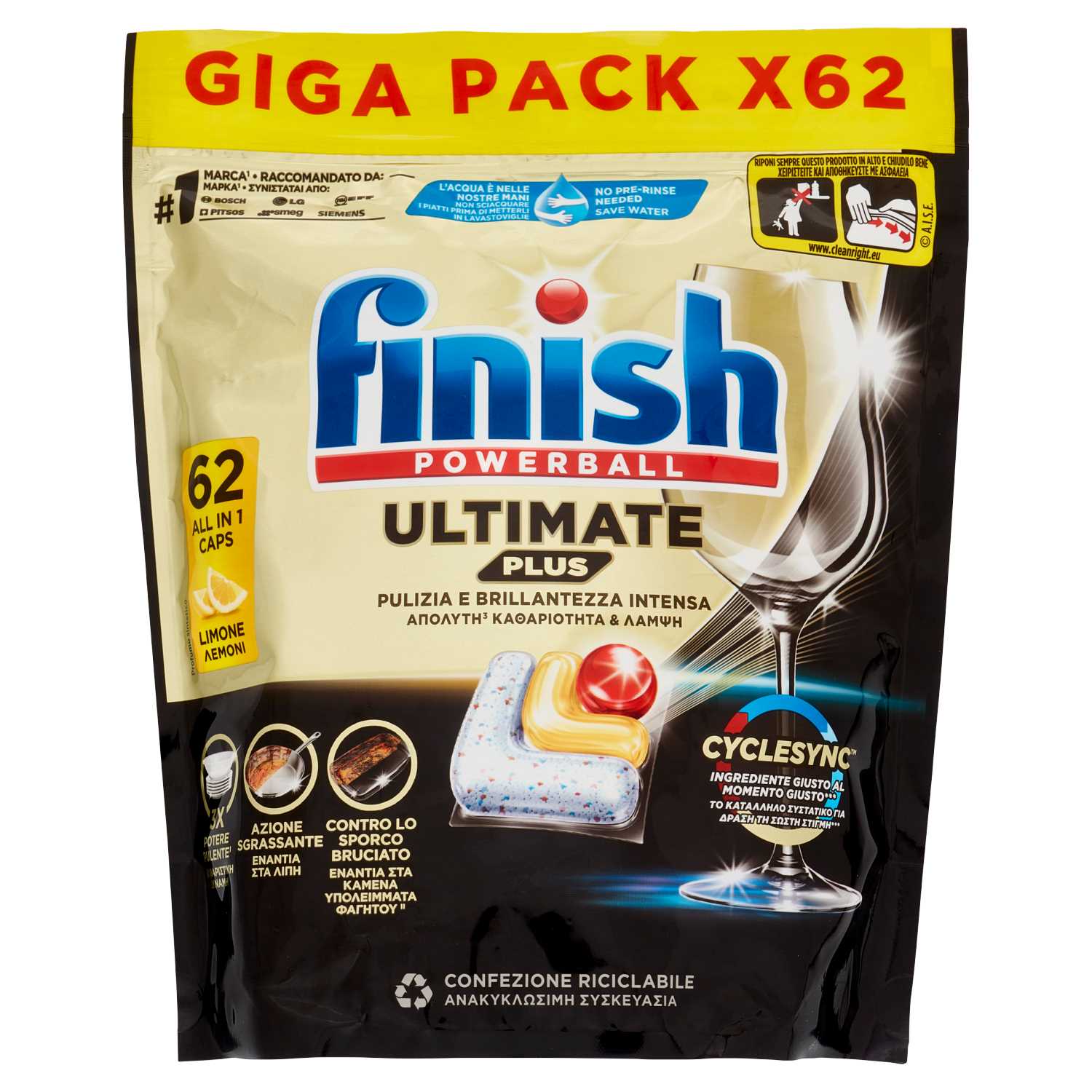 Finish tabs ultimate plus x62 lemon