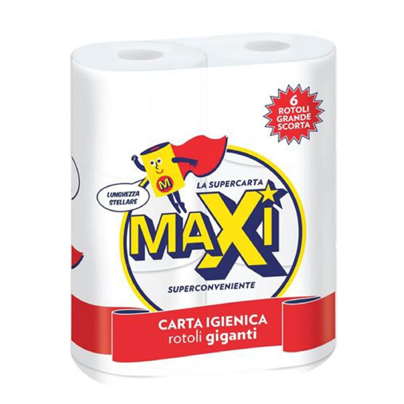 Maxi toilet paper x6 maxi rolls classic