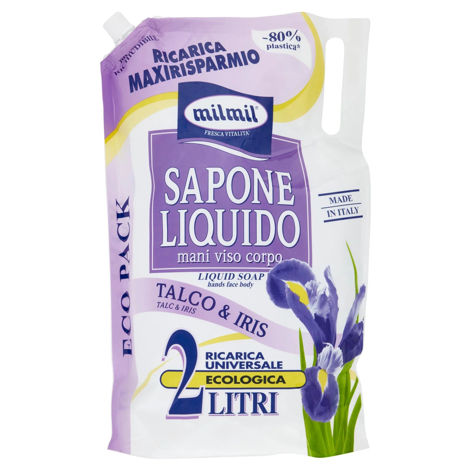 Mil Mil liquid soap 2.0L recharge talco