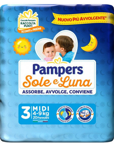 Pampers nappies sole&luna 3 midi x20