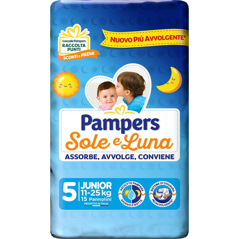 Pampers nappies sole&luna 5 junior x15