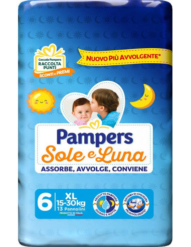 Pampers nappies sole&luna 6 XL x13