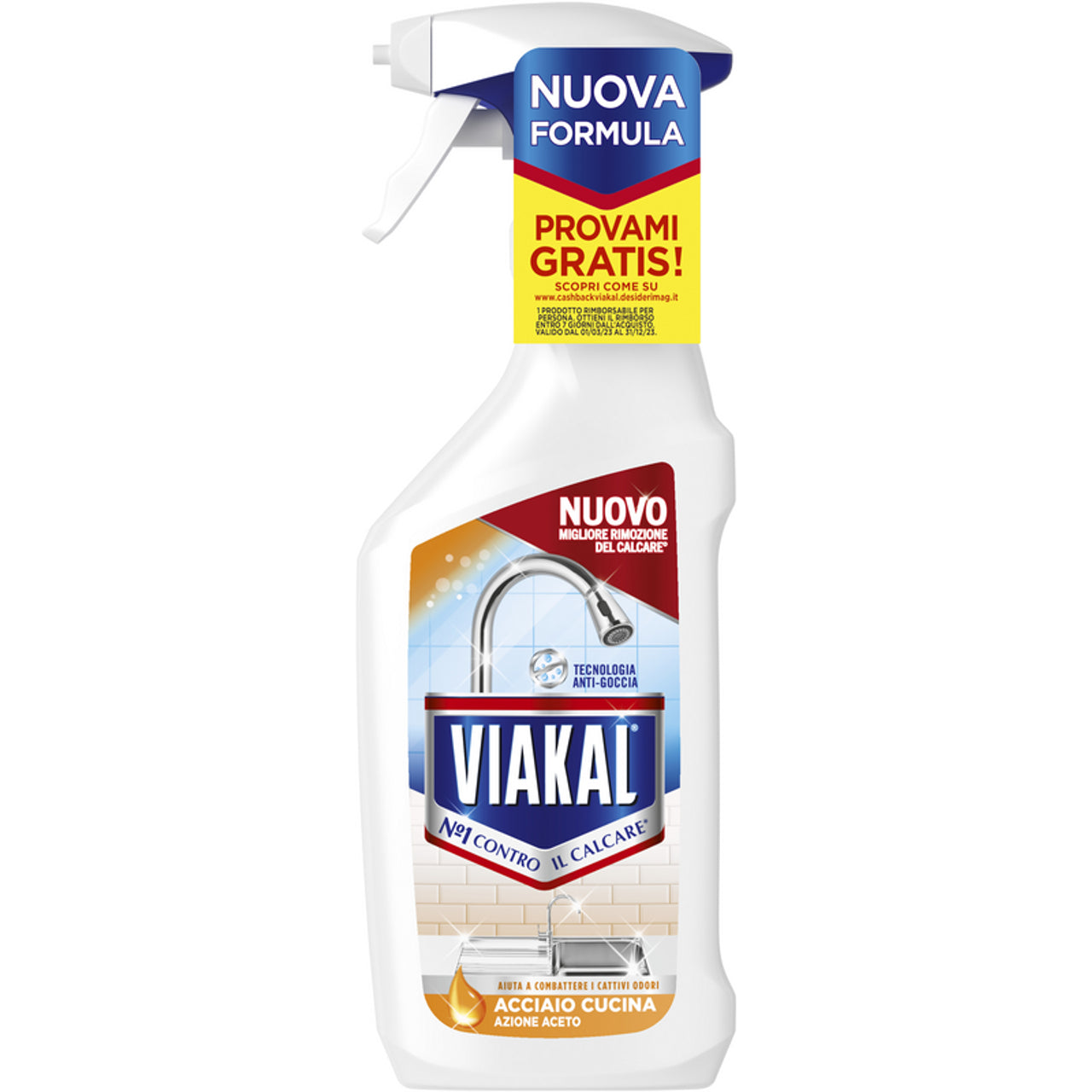 Viakal spray 470ml acciaio