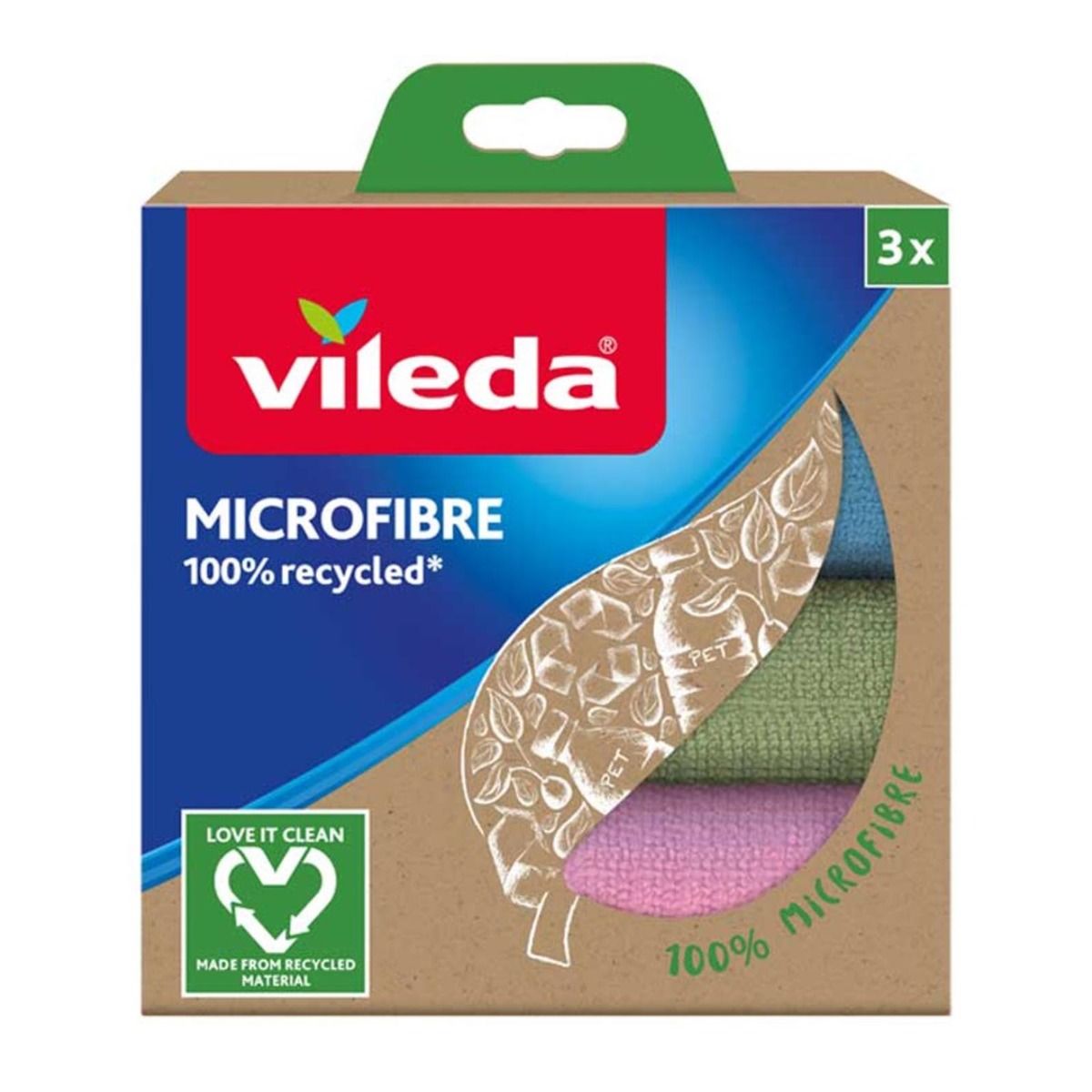 Vileda panno microfibre x3 color recycled